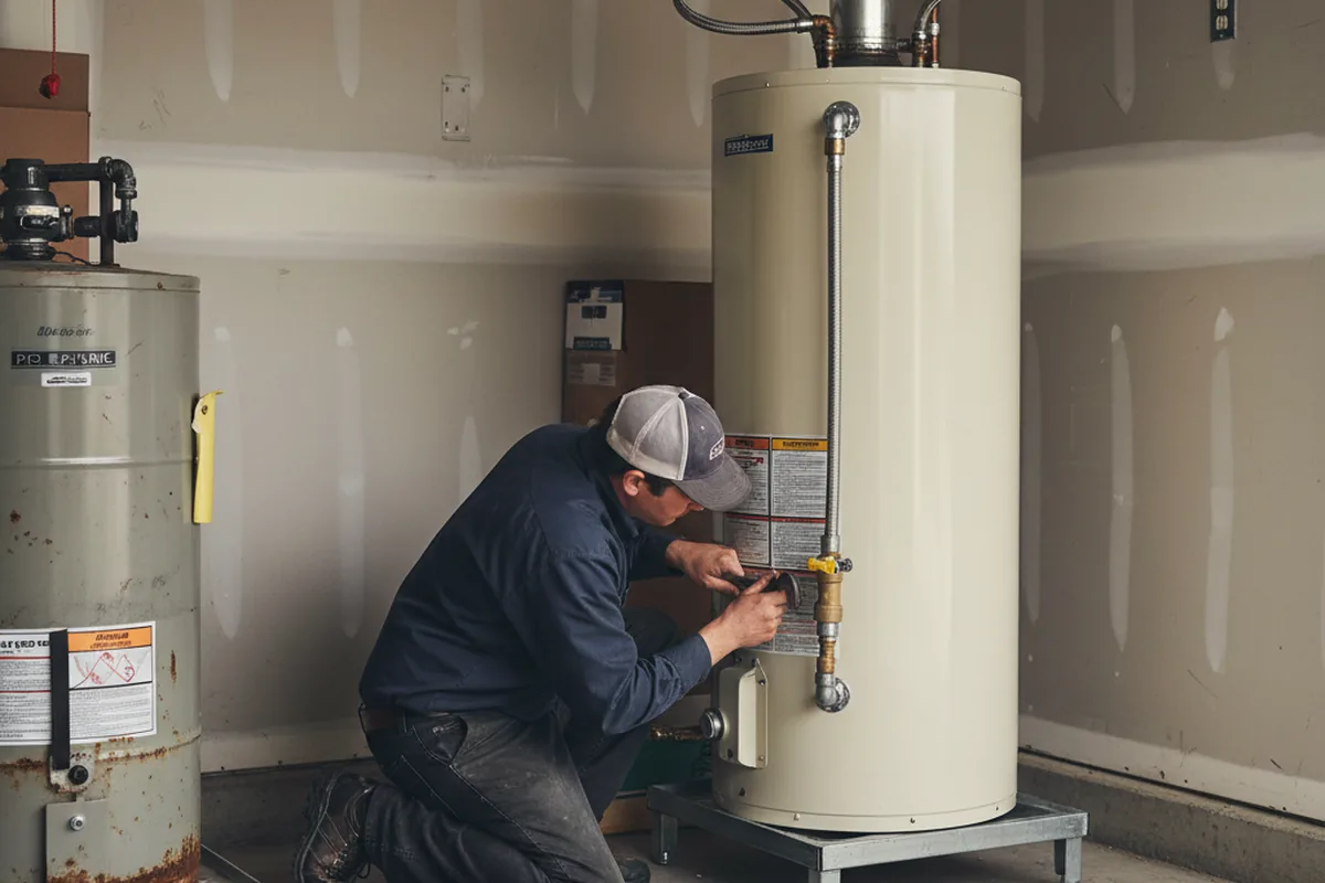 Water heater and shutoff valve replacement in Hemlock
